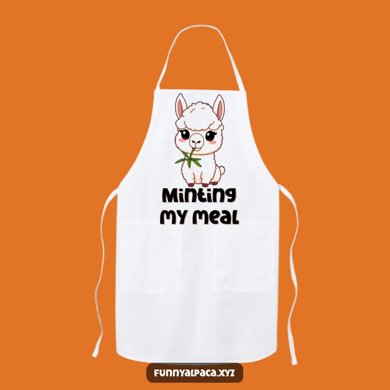 Funny Alpaca Nibbling Apron: Culinary Focus with a Hilarious Alpaca Twist!