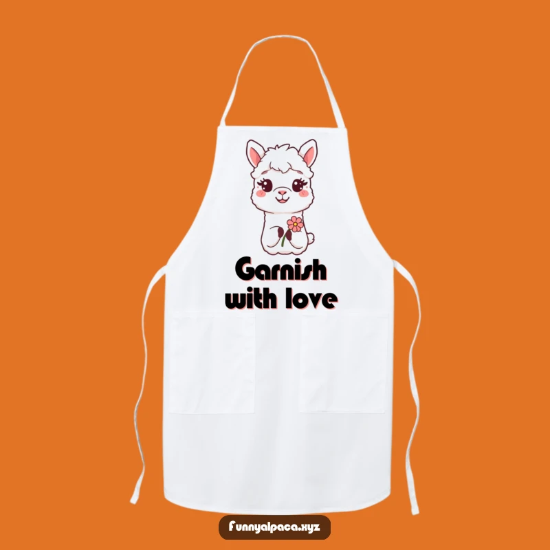 Funny Alpaca Apron - Flower Offering Kitchen Wear, Hilarious Hostess Gift!