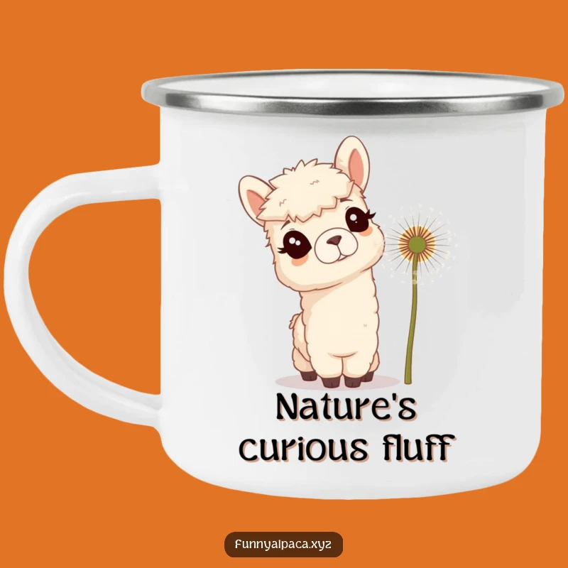 Funny Curious Alpaca Camping Mug - Durable and Hilarious Outdoor Gift