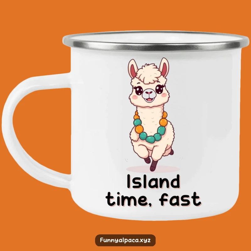 Funny Silly Alpaca Camping Mug - Hilarious Drinkware for Tropical Adventures