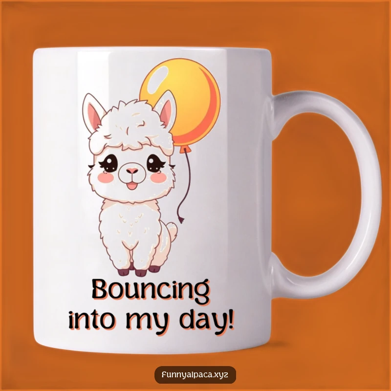 Funny Joyful Alpaca Balloon Mug - Happy Gift for Brightening Days