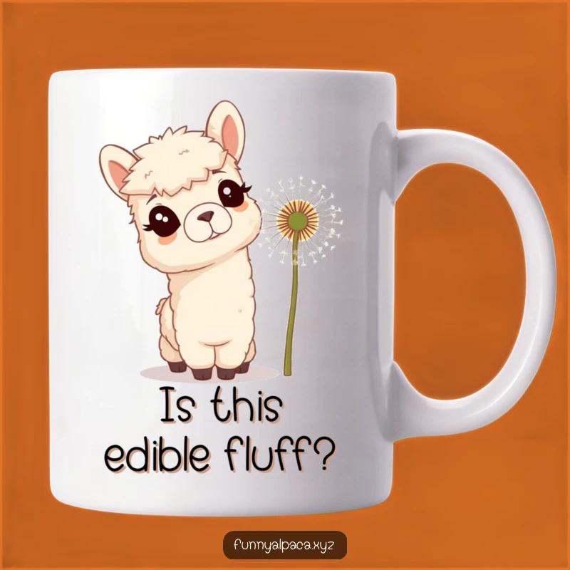 Funny Curious Alpaca Dandelion Mug - A Whimsical Gift for Animal Lovers