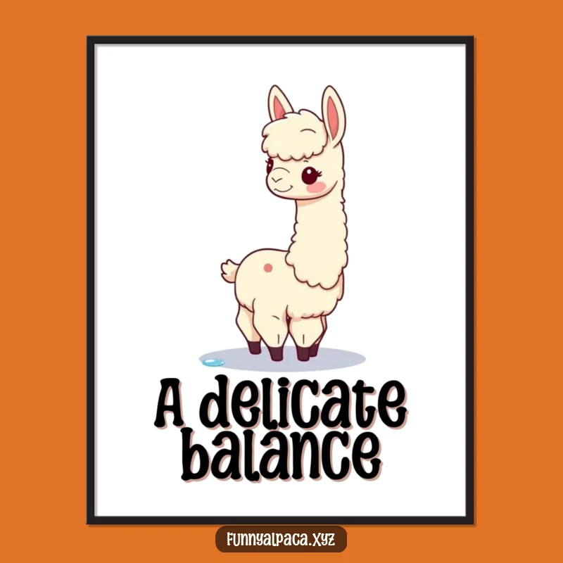 Funny Alpaca Balance Digital Art: Instant Elegant Decor for Any Space!