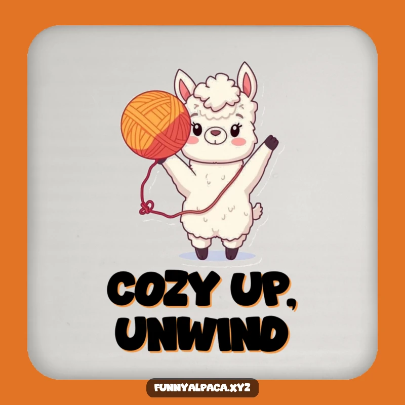 Funny Alpaca Yarn Coaster - Playful Drink Protector, Unique Hostess Gift!