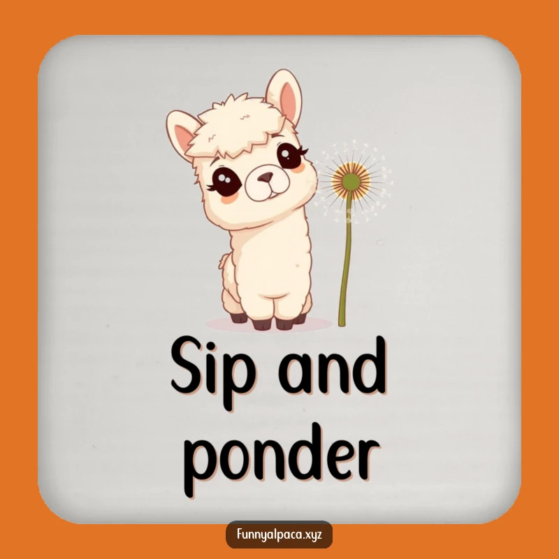 Funny Curious Alpaca Coaster - Protect Surfaces with Hilarious Style