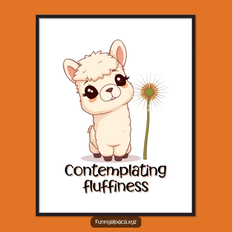 Funny Curious Alpaca Poster - Whimsical Wall Art and Hilarious Gift Idea
