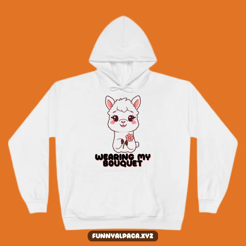 Cozy Funny Alpaca Hoodie - Flower Offering Comfort, Sweet Gift!