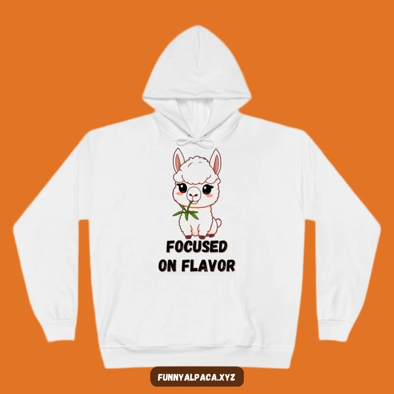 Funny Alpaca Nibbling Hoodie: Cozy Comfort with a Determined Alpaca Vibe!