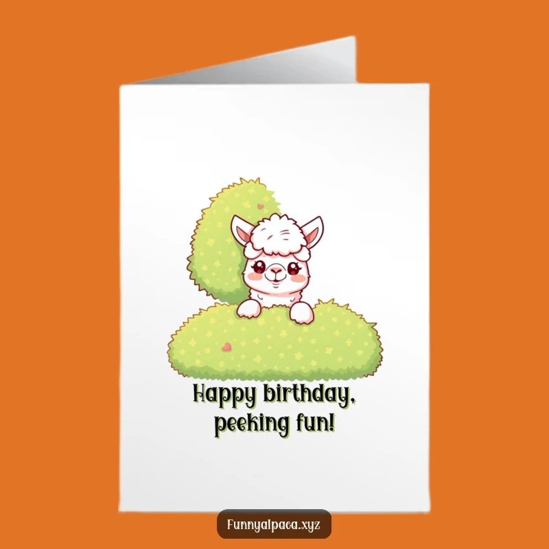 Free Printable Alpaca Bush Peek Birthday Card - Funny Downloadable