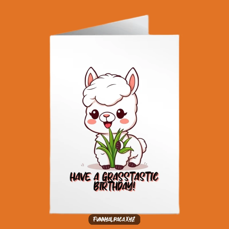 Free Printable Alpaca Grass Munching Birthday Card - Funny Downloadable