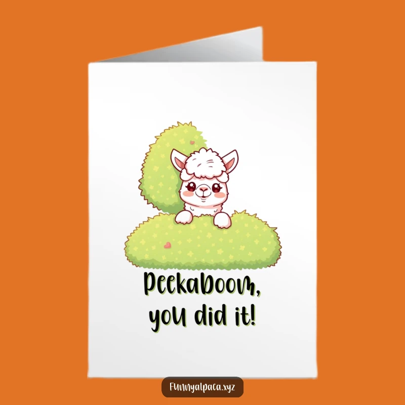 Free Printable Alpaca Bush Peek Congrats Card - Humorous Downloadable