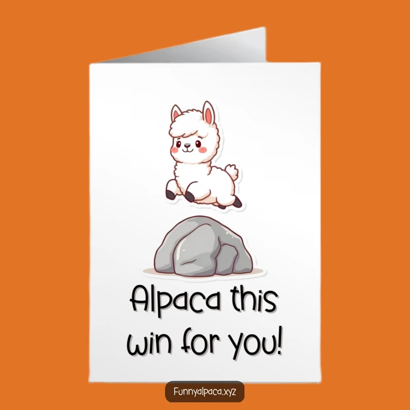 Free Printable Congrats Card: Joyful Alpaca Leaping Hurdles, a Fun Downloadable Gift!
