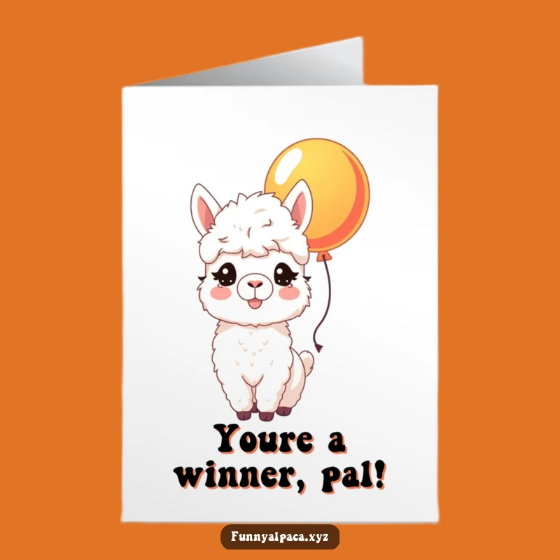 Free Printable Congrats Card: Joyful Alpaca Balloon Pop Hilarious Downloadable Gift