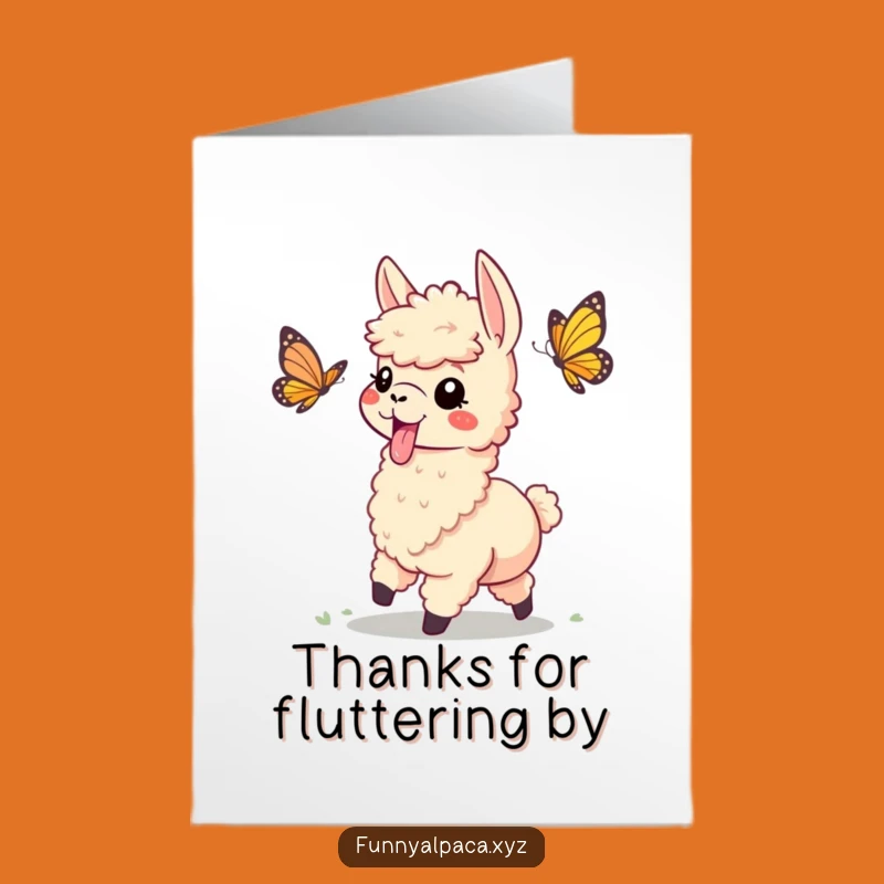 Free Printable Thank You Card: Playful Alpaca Gratitude Chase Hilarious Downloadable Gift