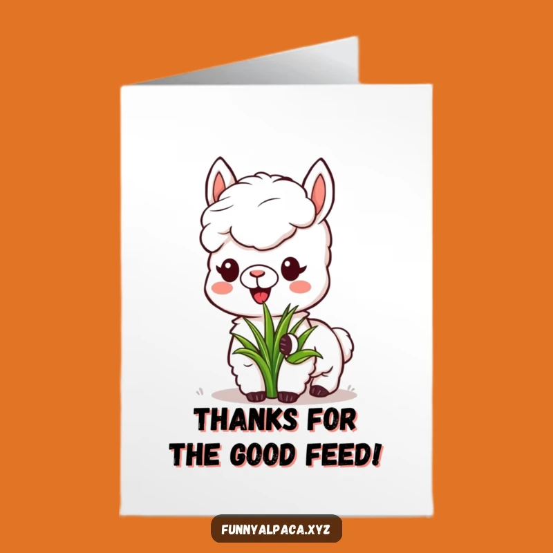 Free Printable Alpaca Grass Thank You Card - Sweet Downloadable