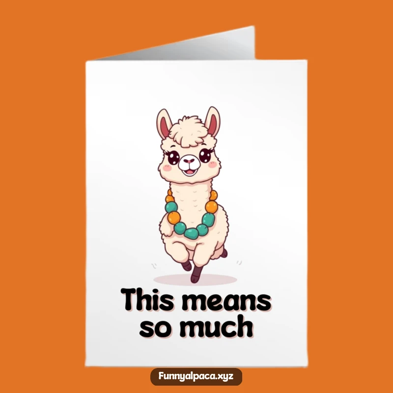 Free Printable Thank You Card: Silly Alpaca Lei Gratitude Hilarious Downloadable Gift