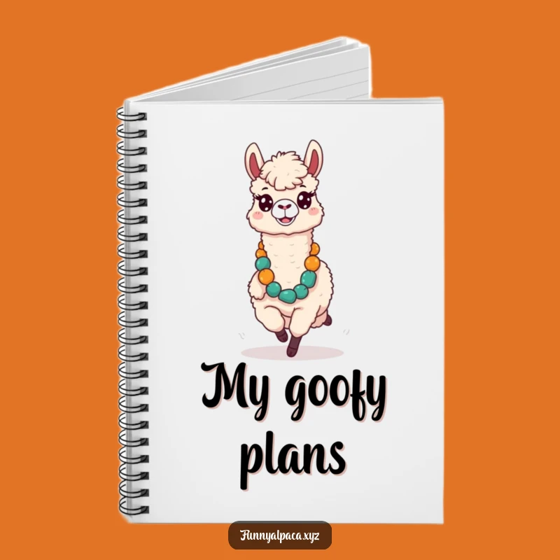 Funny Silly Alpaca Notebook - Jot Down Fun Thoughts with a Lei