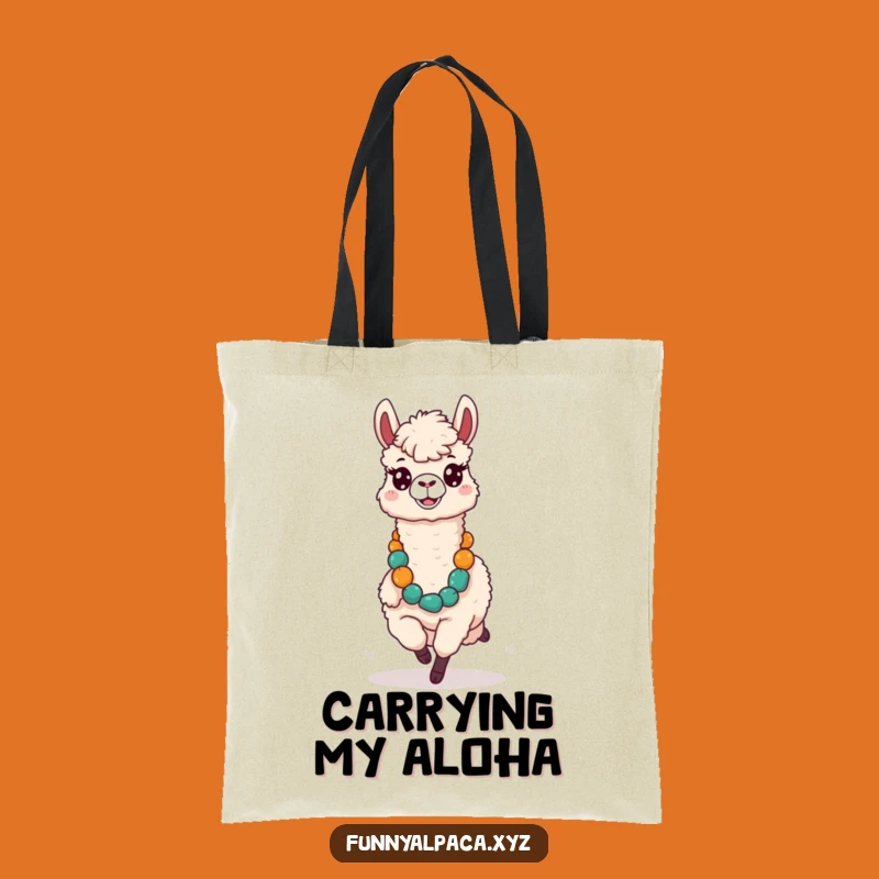 Funny Silly Alpaca Tote Bag - Carry Your Fun with a Lei