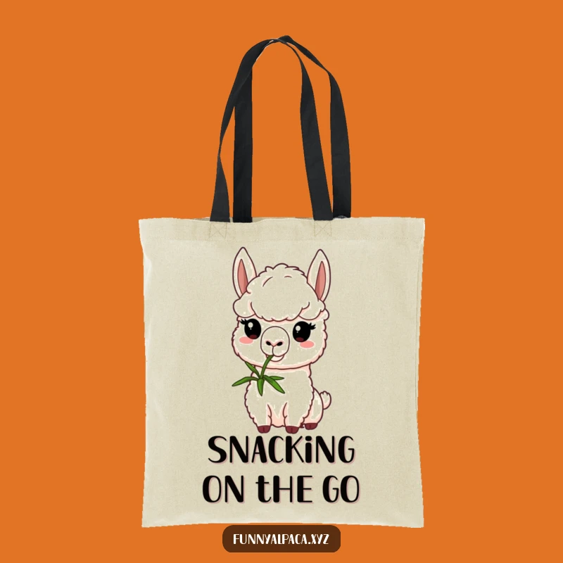 Funny Alpaca Nibbling Tote: Carry Your Goals with Humorous Flair!